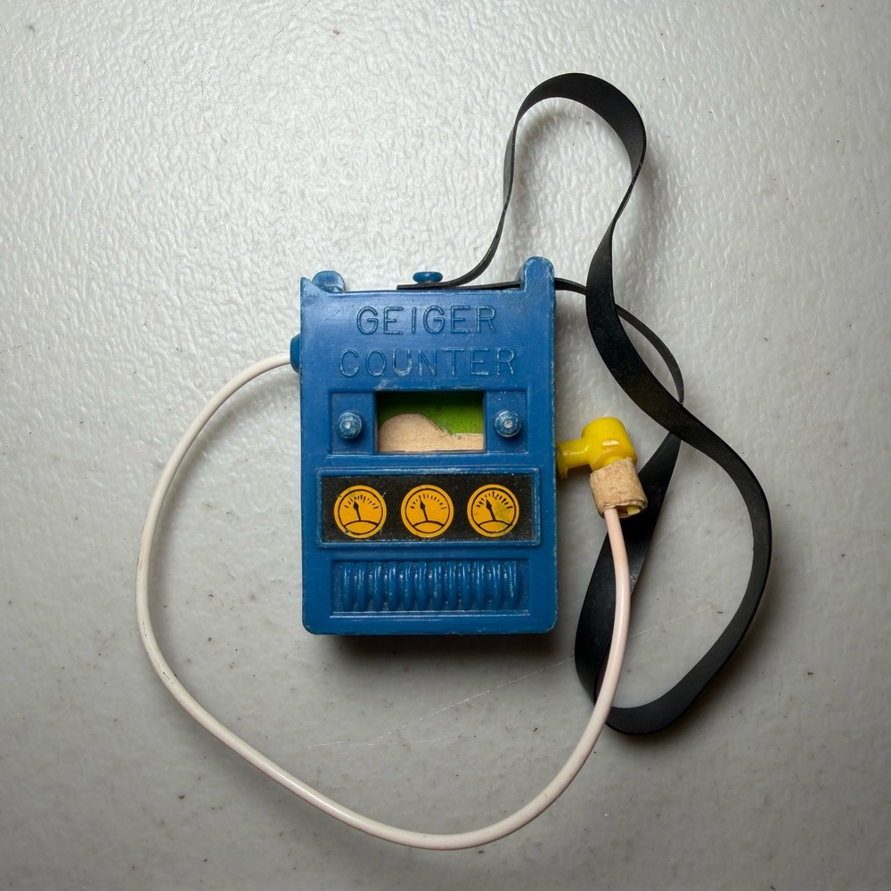 Vintage Gilbert Japan Geiger Counter Toy Accessory James Bond Spy Blue Plastic
